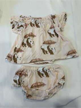 Baby milk barn panda set